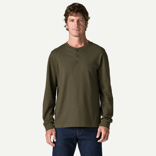 Men's Long-Sleeved Henley Shirt - US 7940