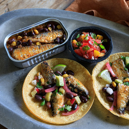 Sardines & Beans: Black Beans, Corn, and Salsa - US 8586