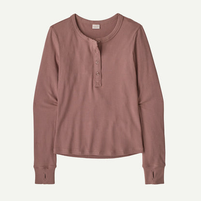 Women's Long-Sleeved Rib-Knit Henley - US 7483