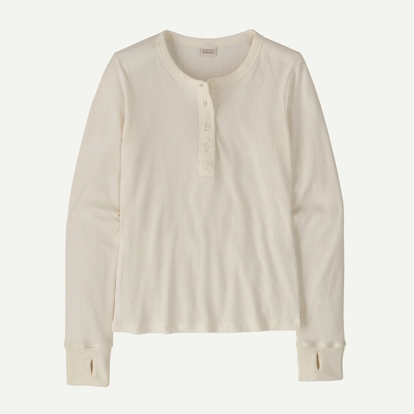 Women's Long-Sleeved Rib-Knit Henley - US 4609