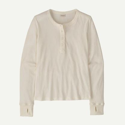 Women's Long-Sleeved Rib-Knit Henley - US 4609